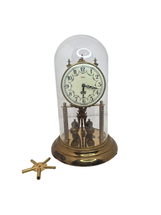 Other - Vintage Heco 400-Day Anniversary Torsion Clock with Glass Dome & Multi Key Works